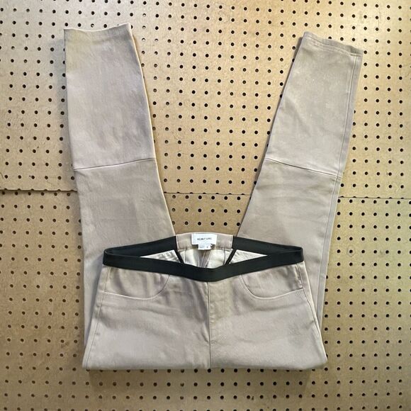 Helmut Lang Pants Womens Size 8 (30x26) Tan Brown Pure Lamb Leather Crashed Slim - Picture 2 of 11